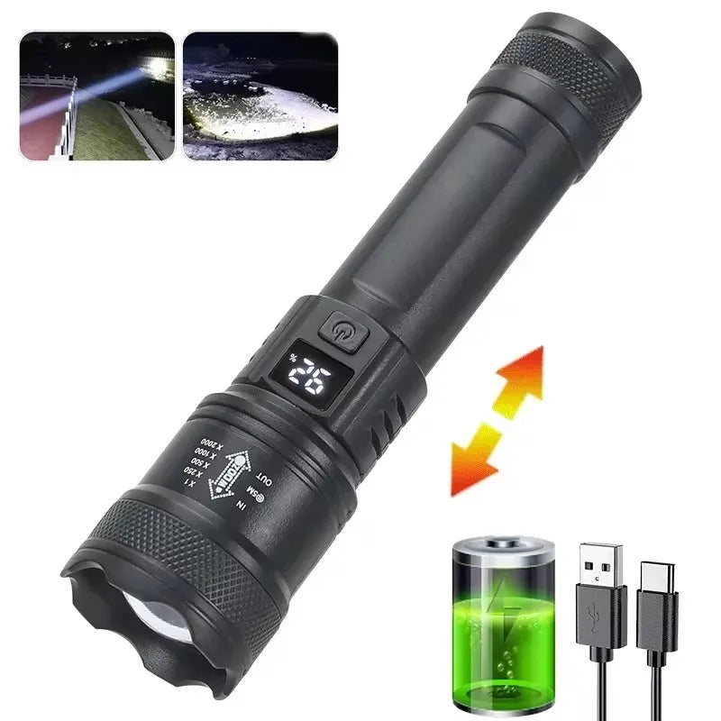 3-Pack Super Bright LED Flashlights, USB Rechargeable