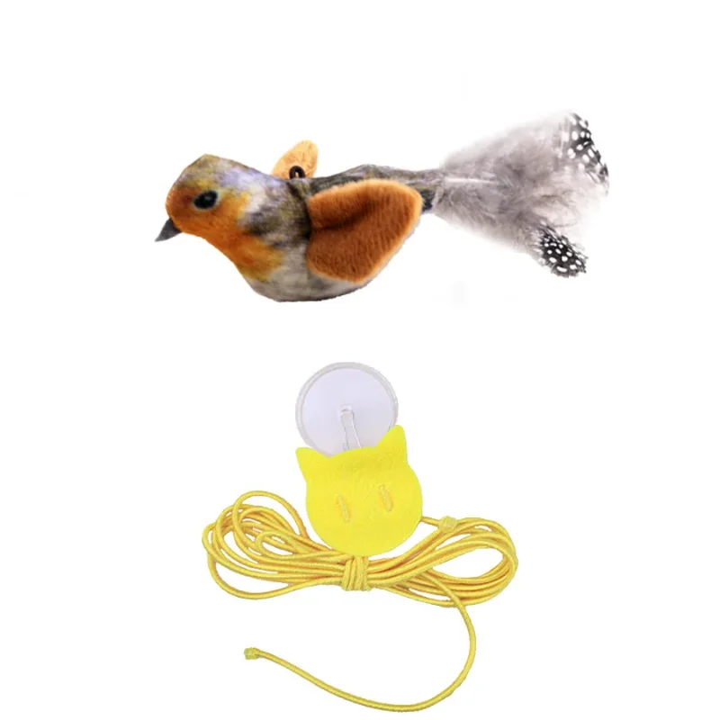 Sound Sensing, Interactive, Cat-Toy Bird With Catnip,