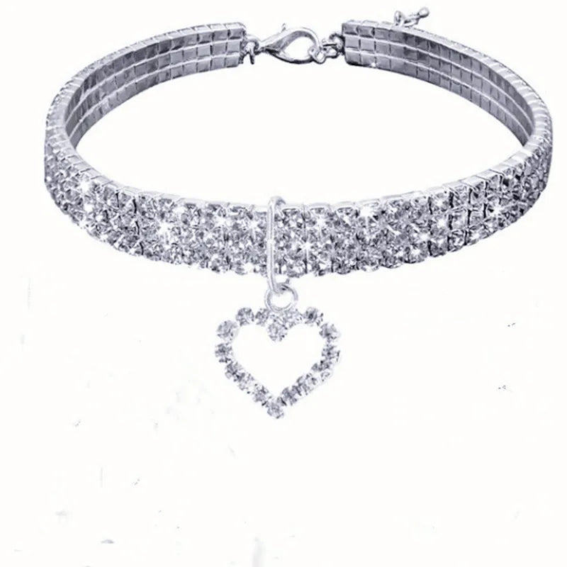 3-Row Rhinestone, Cat or Small Dog Collar