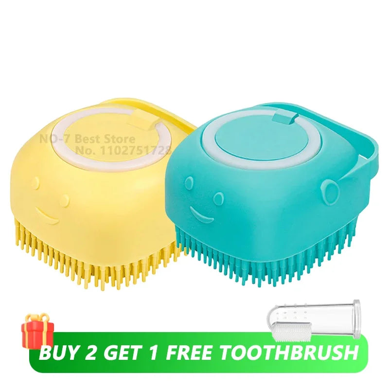 Pet Bath-Brush Silicone Shampoo Scrubber