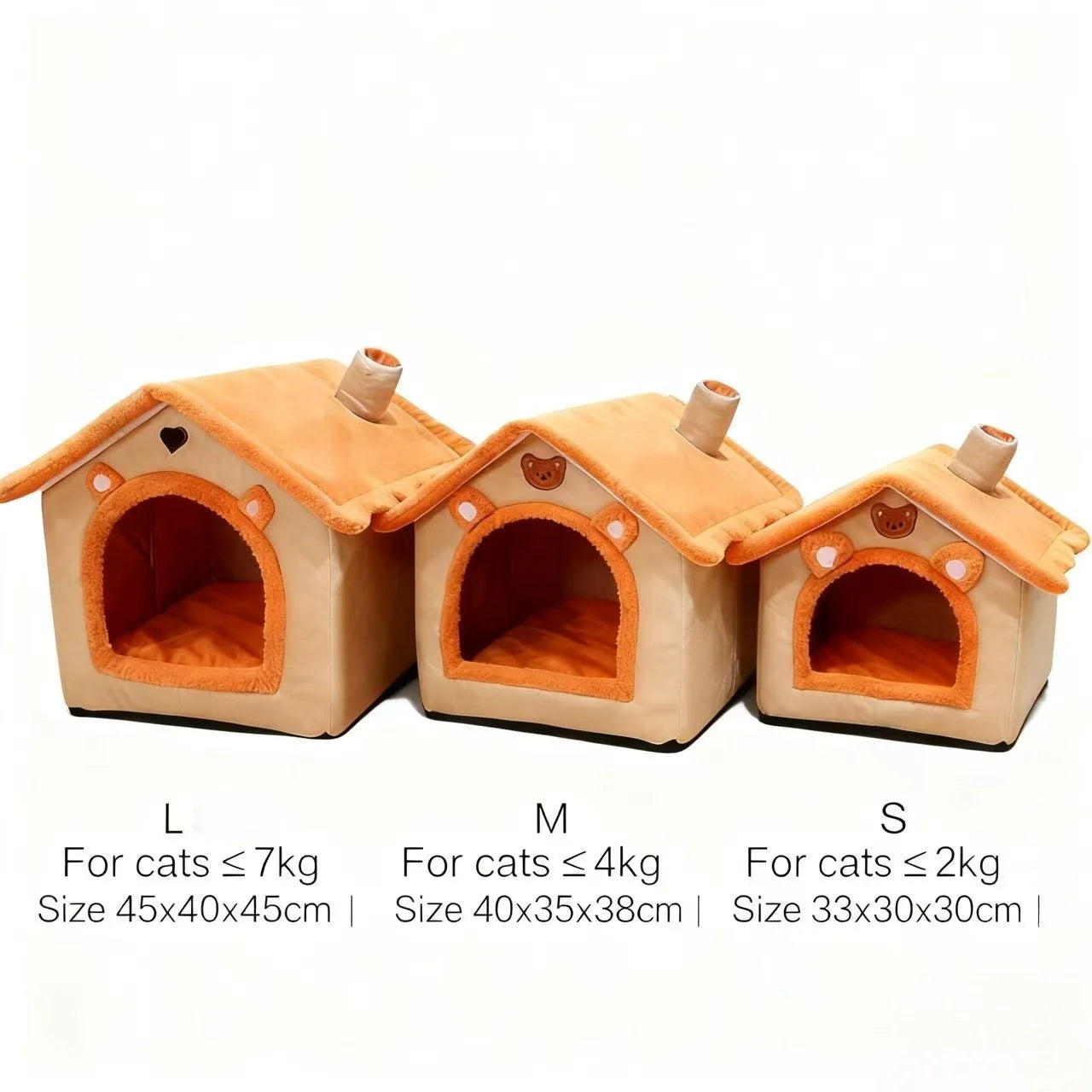 All Season Small Cat, Puppy & Pet House Indoor Bed