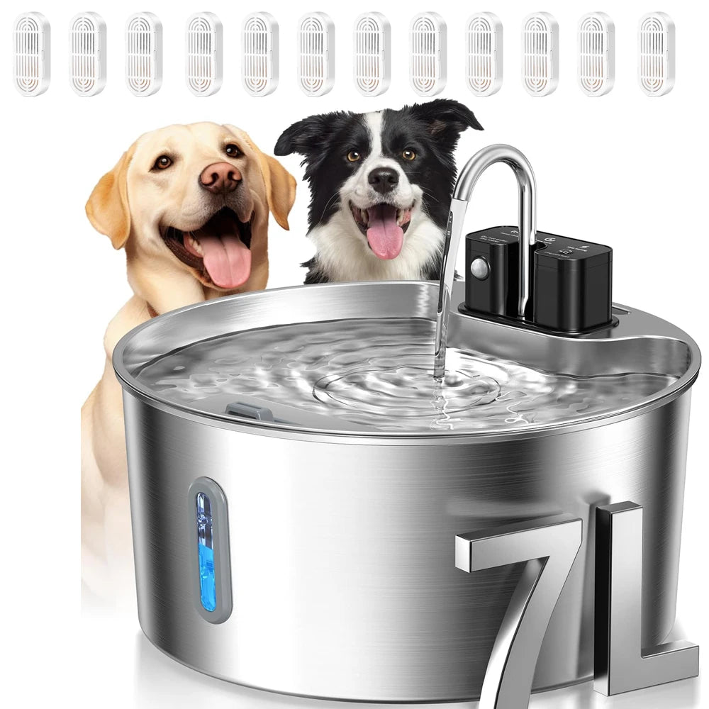 1.8 Gallon Stainless Steel Wireless Rechargeable Water Fountain