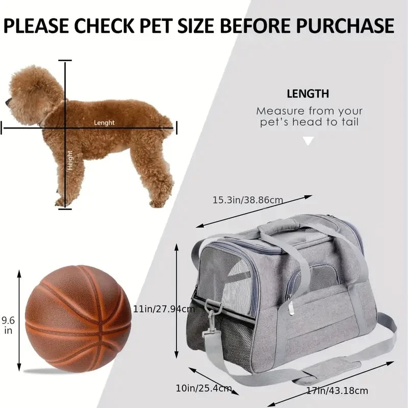 Soft-Sided Pet Carrier for Cats and Small Dogs.