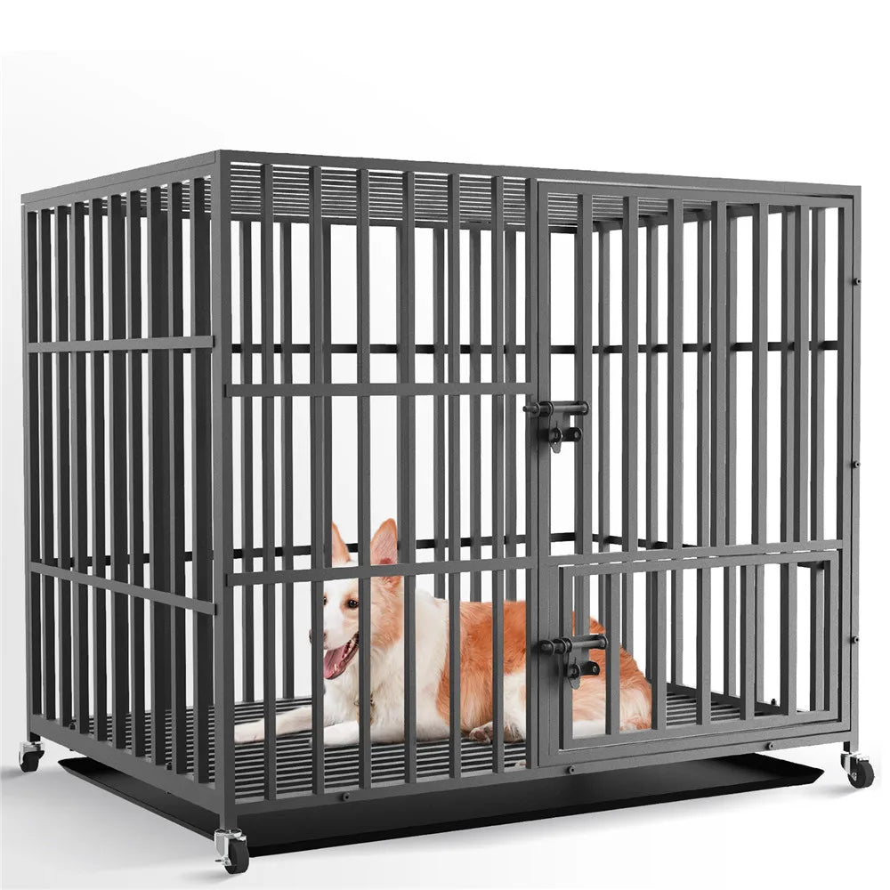 Heavy Duty, 37” or 46” Metal Cage, With Tray & Wheels