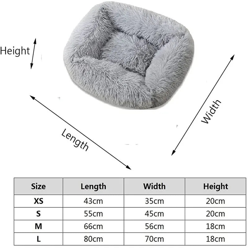 Luxury Dog Bed,  Square, Plush & Calming