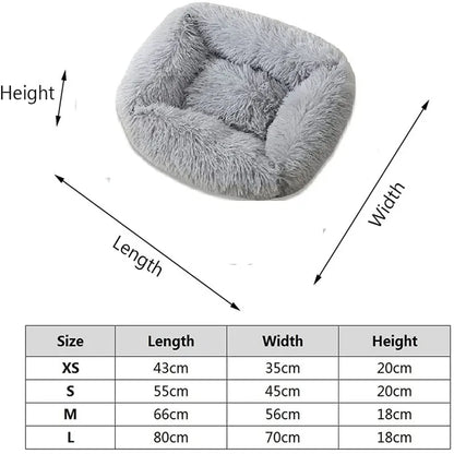 Luxury Dog Bed,  Square, Plush & Calming