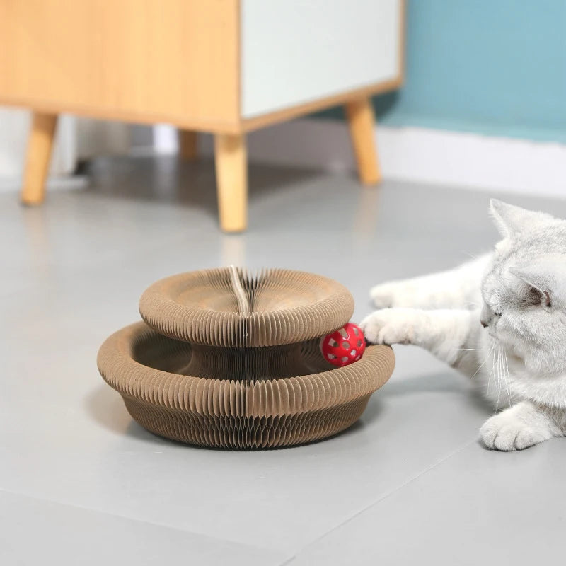 Corrugated, Cat Scratching Toy with Ball