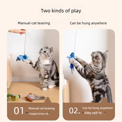 Sound Sensing, Interactive,  Cat-Toy Bird With Catnip,