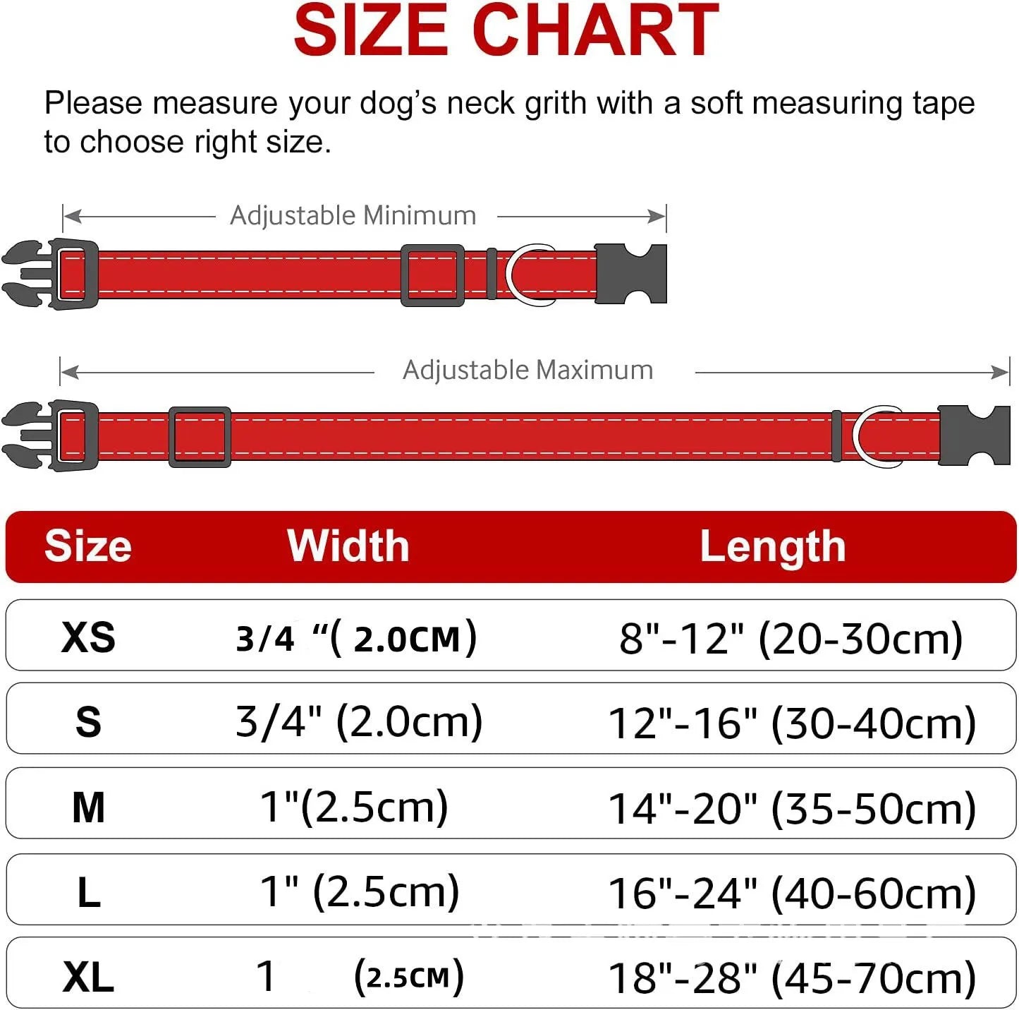 Dog Collar, Reflective, Many Color Varieties