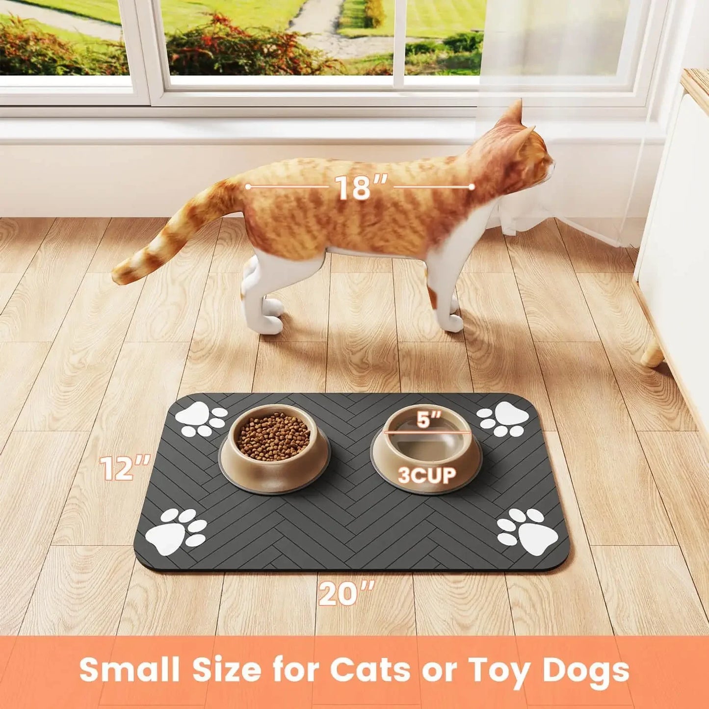 Absorbent, Waterproof Pet Feeding Mat