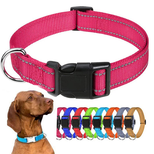 Dog Collar, Reflective, Many Color Varieties