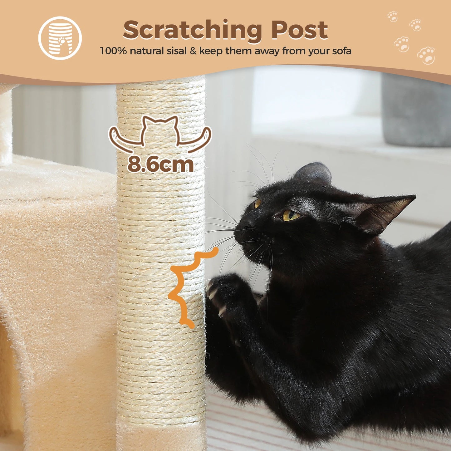 4-in-1 Cat Tree with Large Cat Condo.