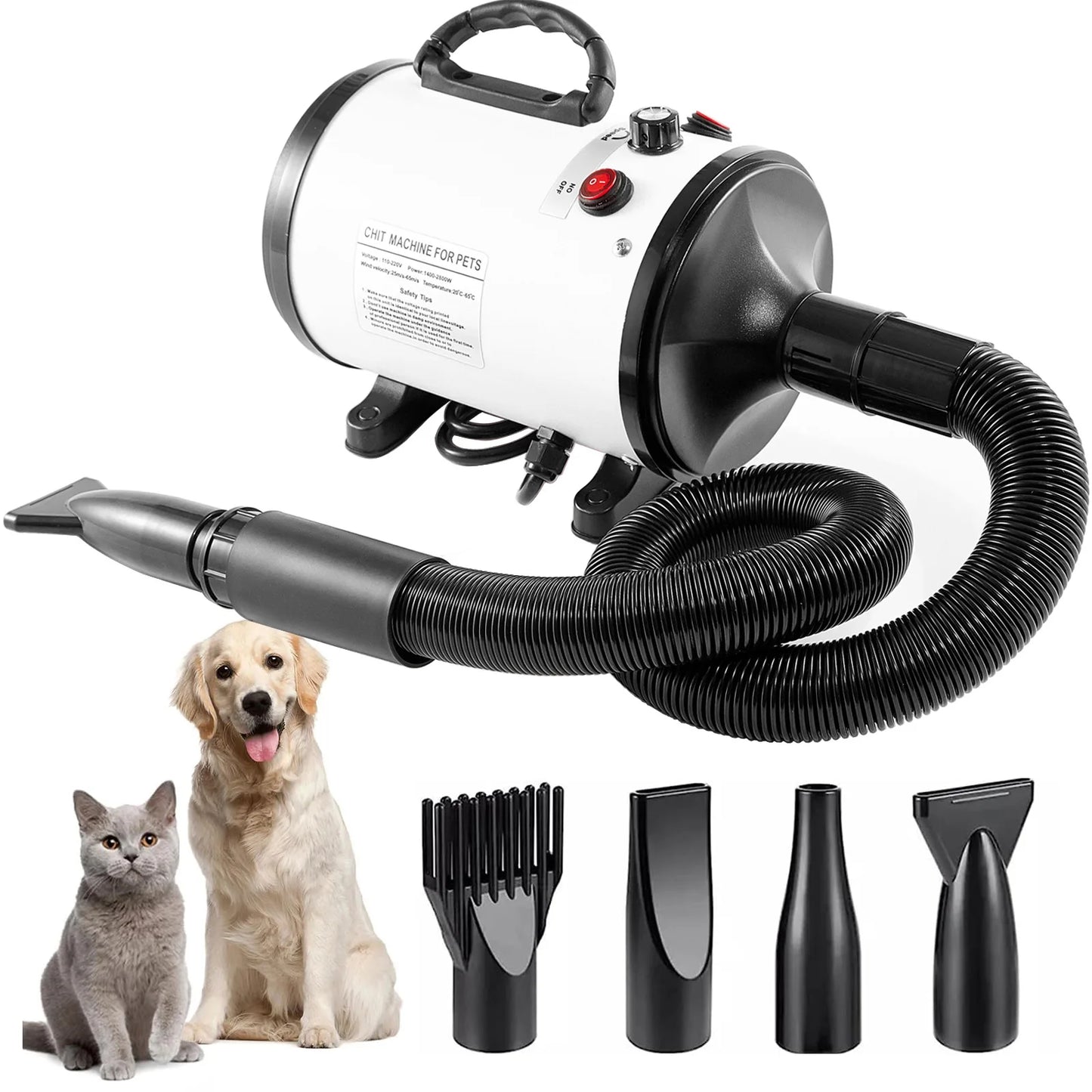 2800W Pet Hair Dryer, Silent, Fast Drying