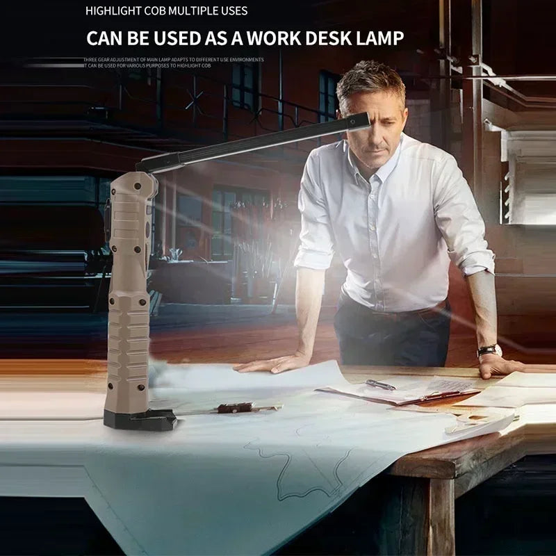 Folding Handheld LED Work-light, Rechargeable