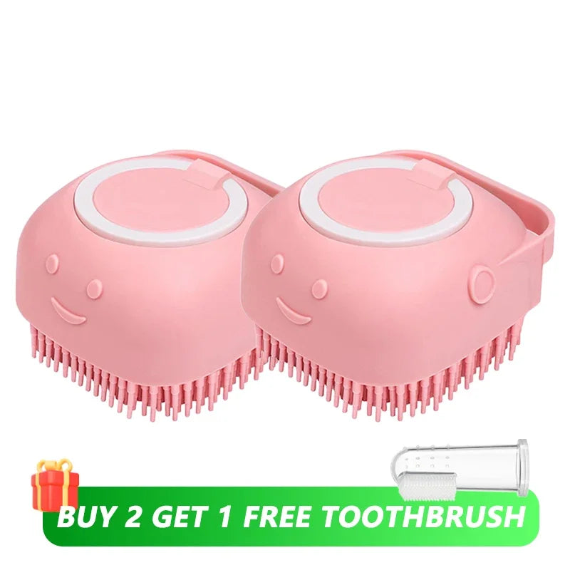 Pet Bath-Brush Silicone Shampoo Scrubber