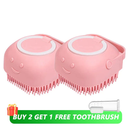 Pet Bath-Brush Silicone Shampoo Scrubber