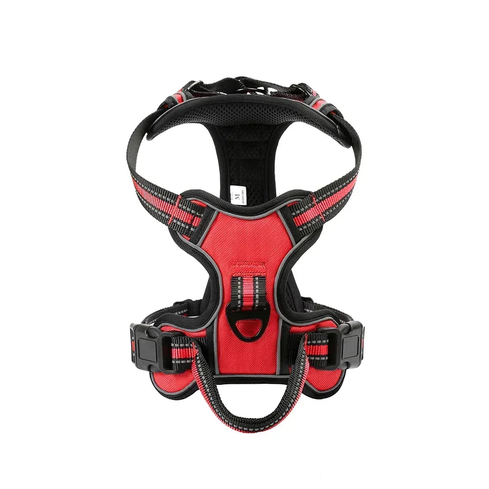 Adjustable, Reflective, Nylon Dog Harness Vest.