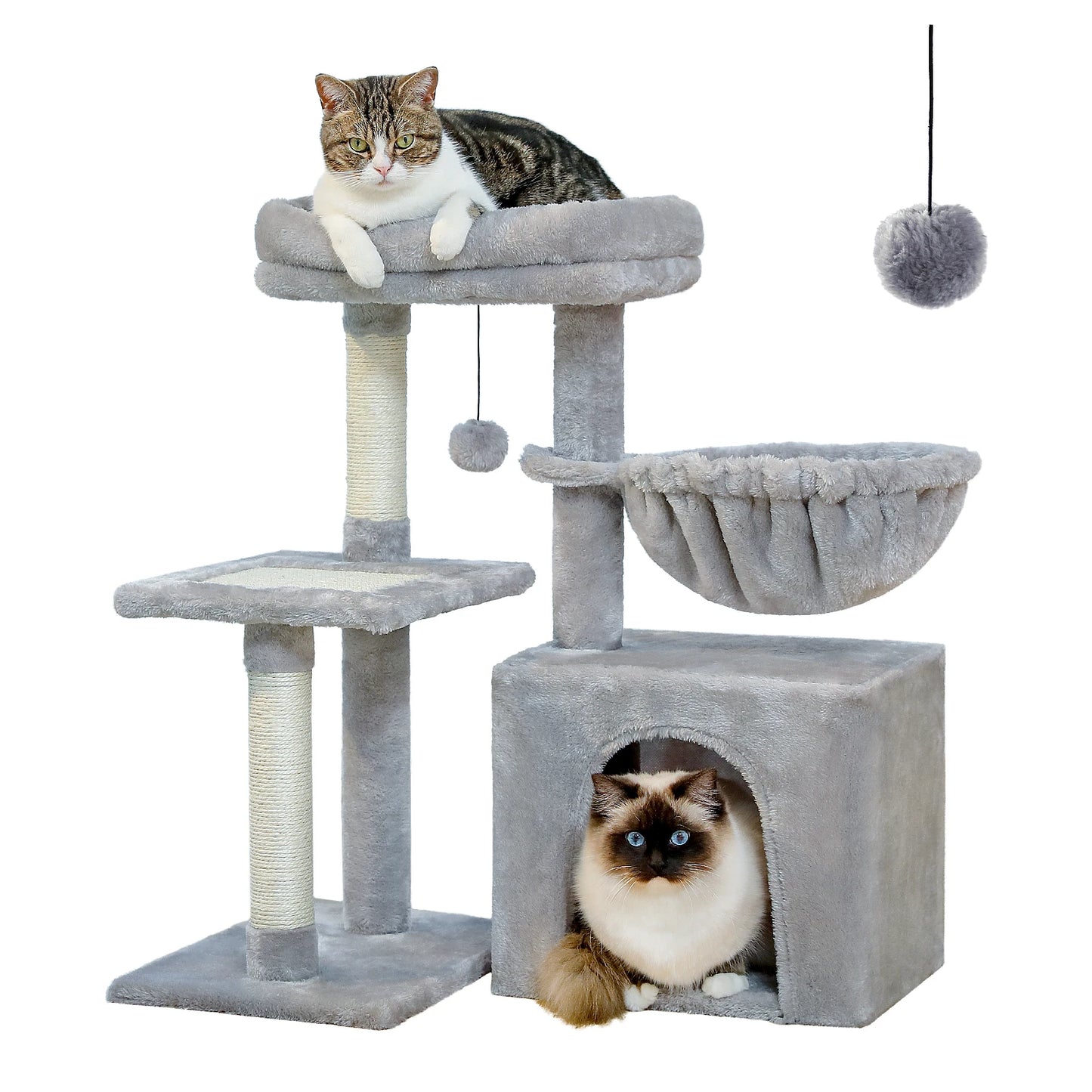 Cat tree Cat Tower for Indoor Cats with Scratching Posts & Big Hammock