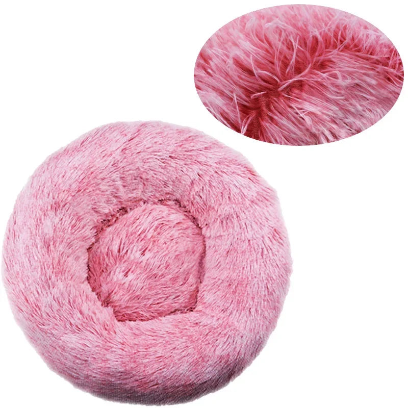 Round, Cozy Pet Bed For Warm Sleeping