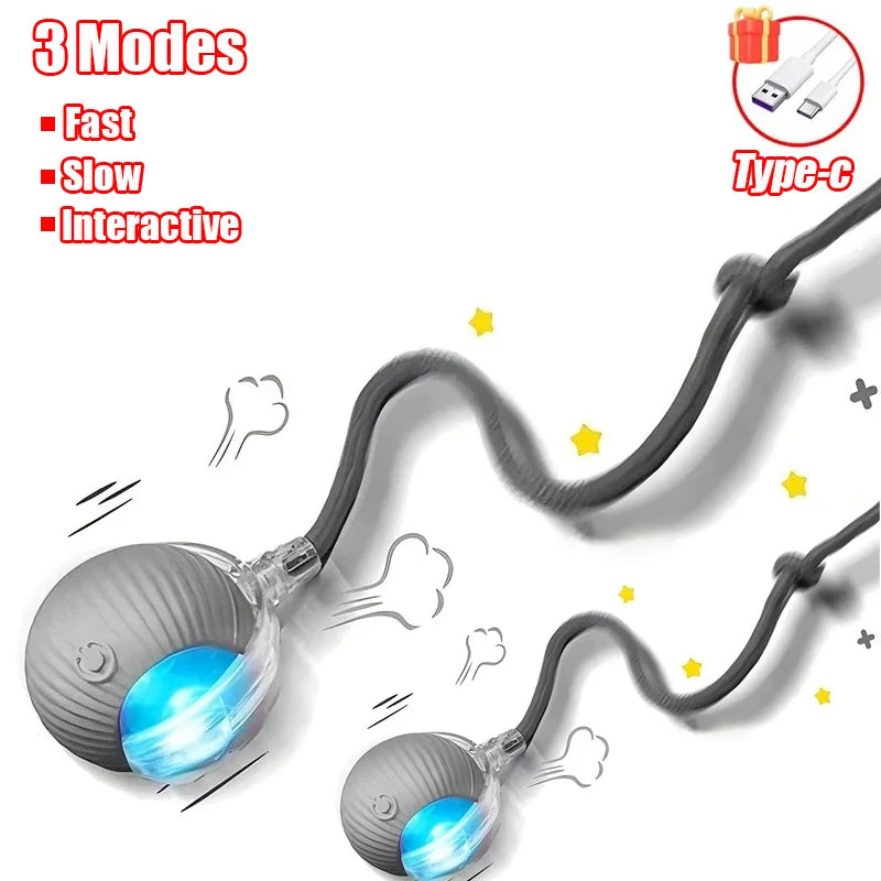 Cat Interactive Rolling Ball Toy, Rechargeable, Multi-Mode