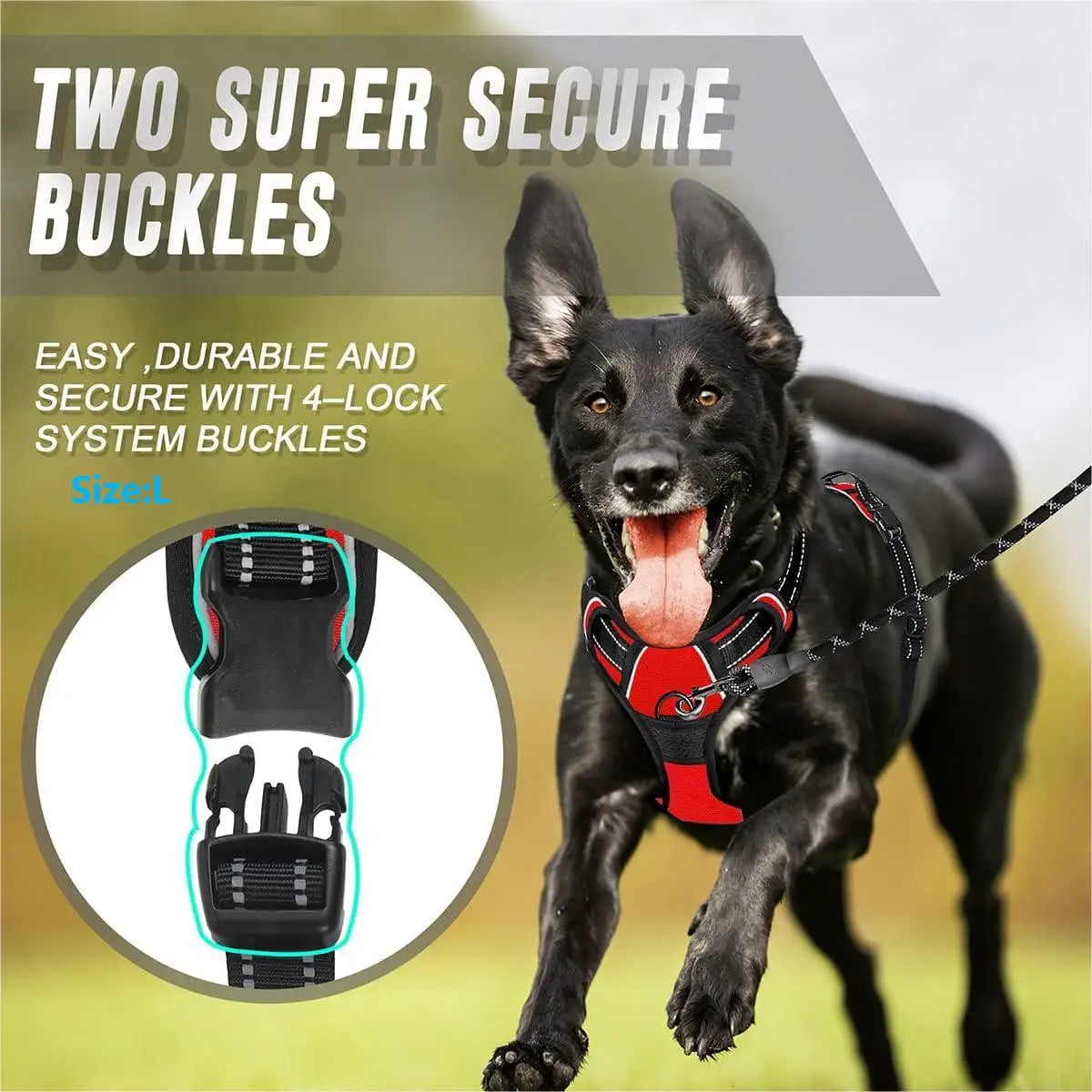 Reflective Dog Harness, No Pull, Front Clip