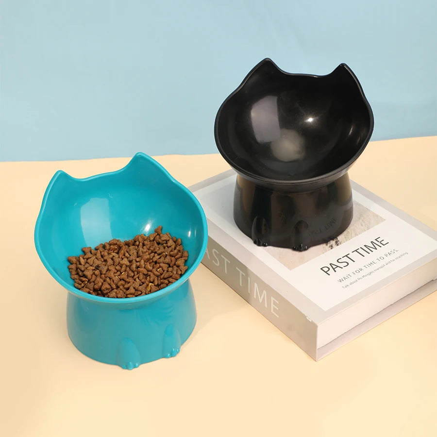 Elevated Plastic Cat Feeding Dish