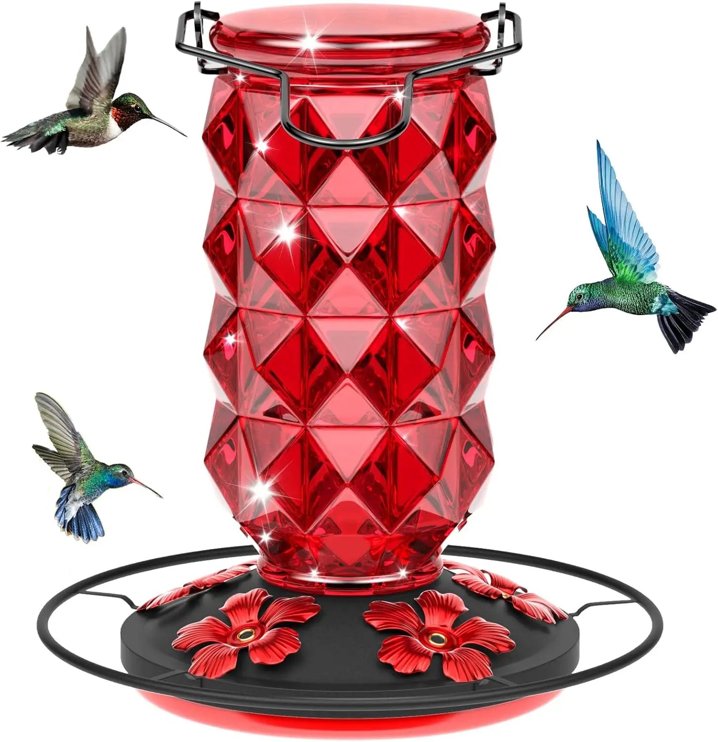 Glass Hummingbird Feeder, 25 Ounce with Perch