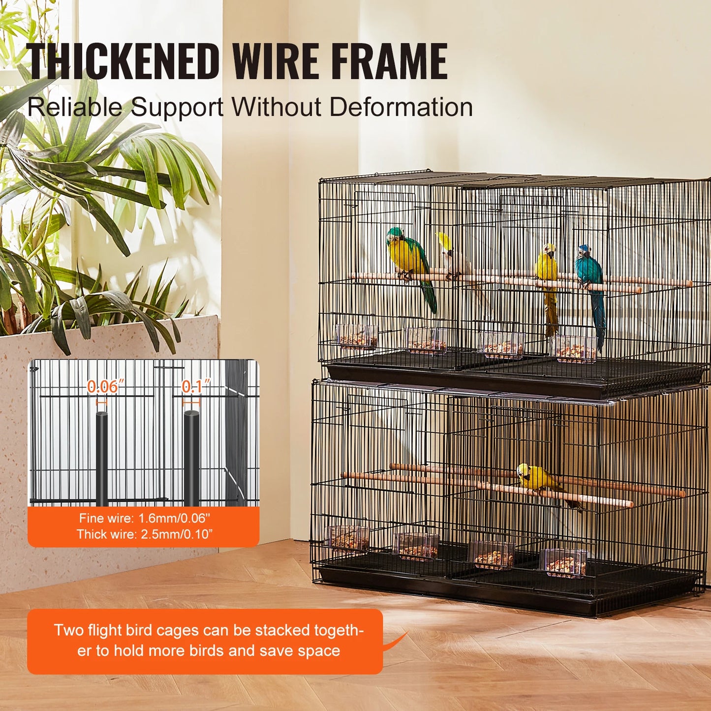 30 In Flight Bird Cage, Stackable, Divided