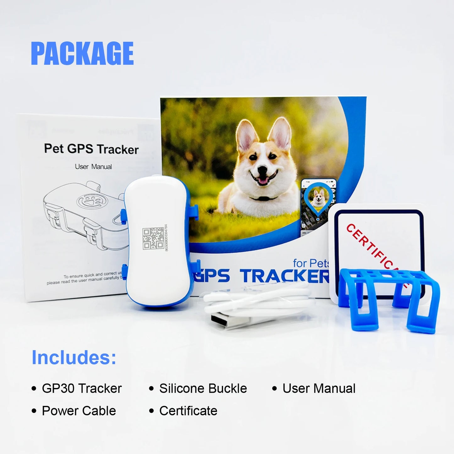 GPS Pet Tracker For Dogs Cats With Unlimited Tracking And Built-in Sim0-- Subscription Required