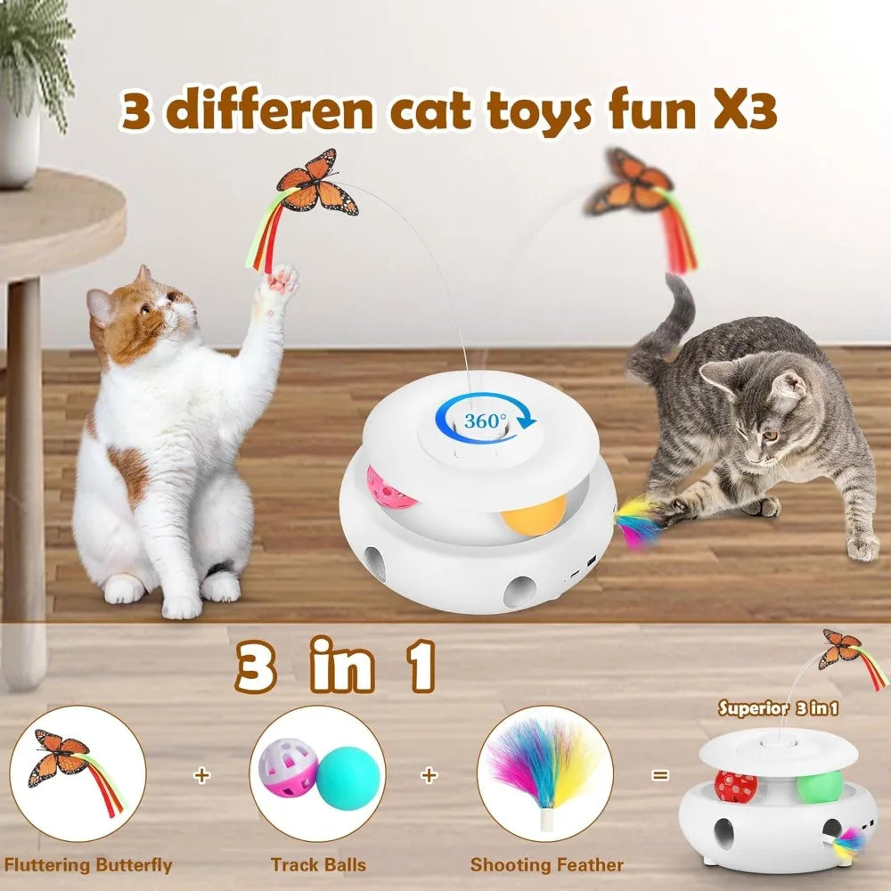 3-in-1 Interactive Cat Toys For Indoor Cats,