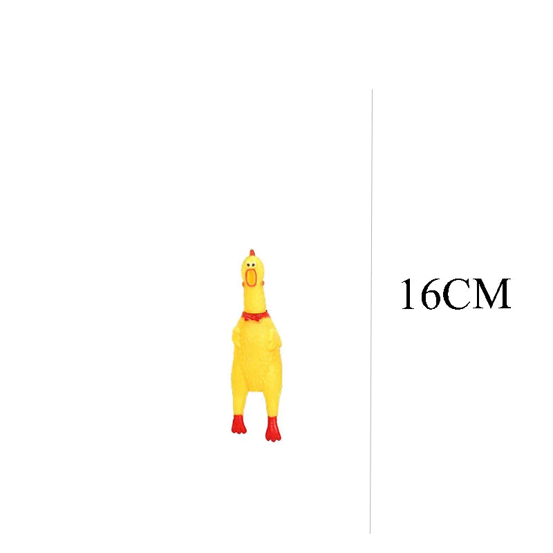 Squeaky, Screaming, Rubber Chicken Pet Toy