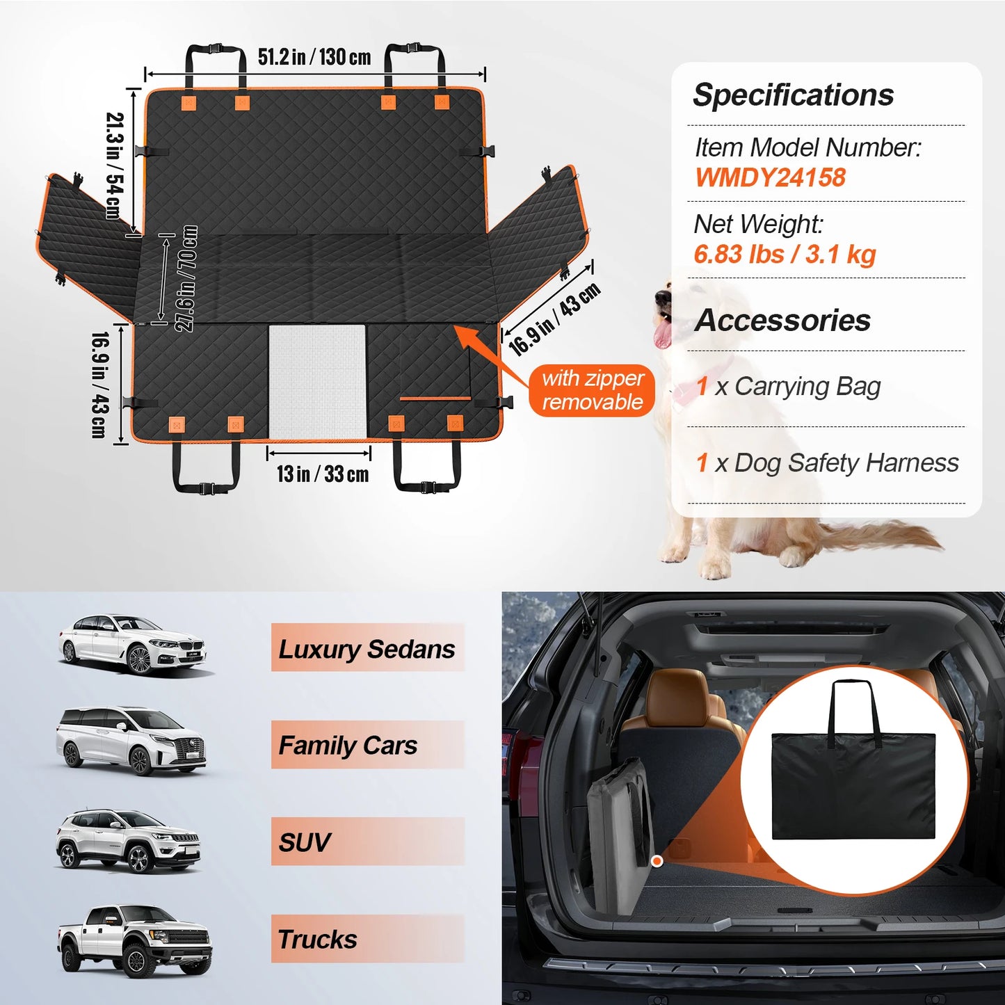 Back Seat Extender. Dog Car Seat Cover For Back Seat.