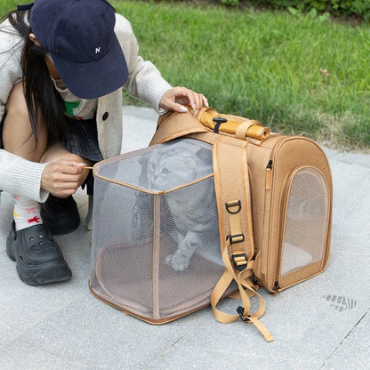 Expandable, Cat & Small Dog, Carrier Backpack With Breathable Mesh
