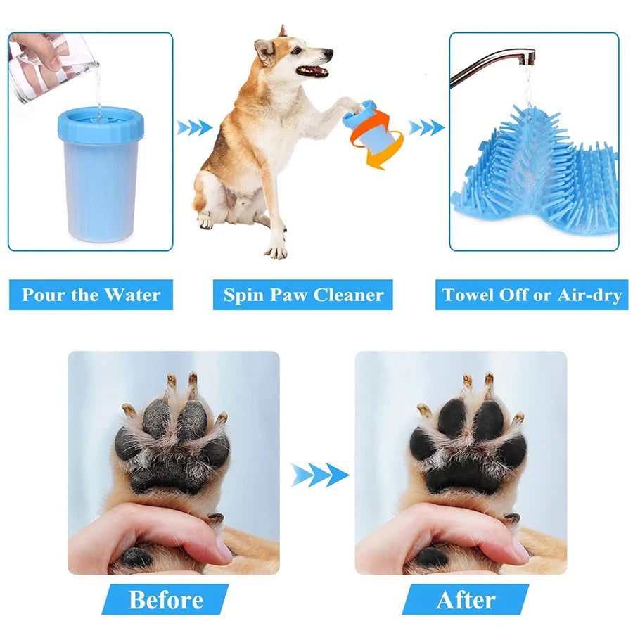 Paw & Foot Washing Cup With Silicone Brush