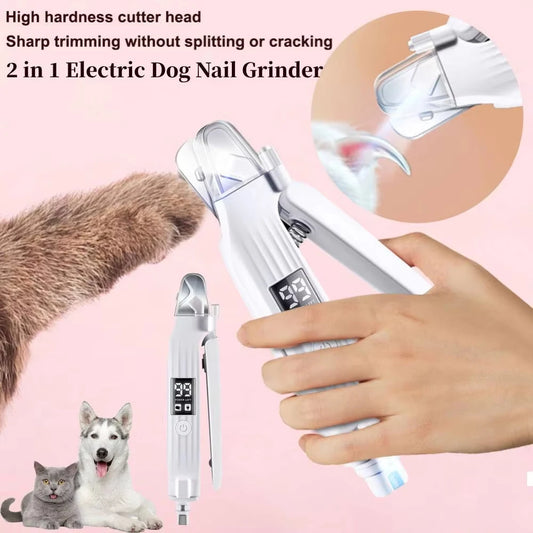 2-in-1 Electric Pet Nail Trimmer Grinder