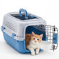 23Inch Pet Carrier for Small Dogs & Cats  Front Top Load Wire Door Food Bowl Travel Crate with Enhanced Security Latchesfor