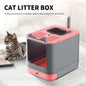 Fully Enclosed Cat Litter Box, Front-Entry Top-Exit.