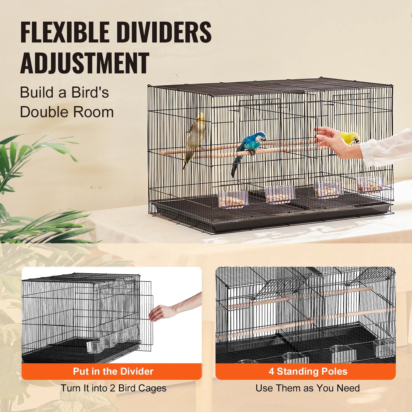30 In Flight Bird Cage, Stackable, Divided