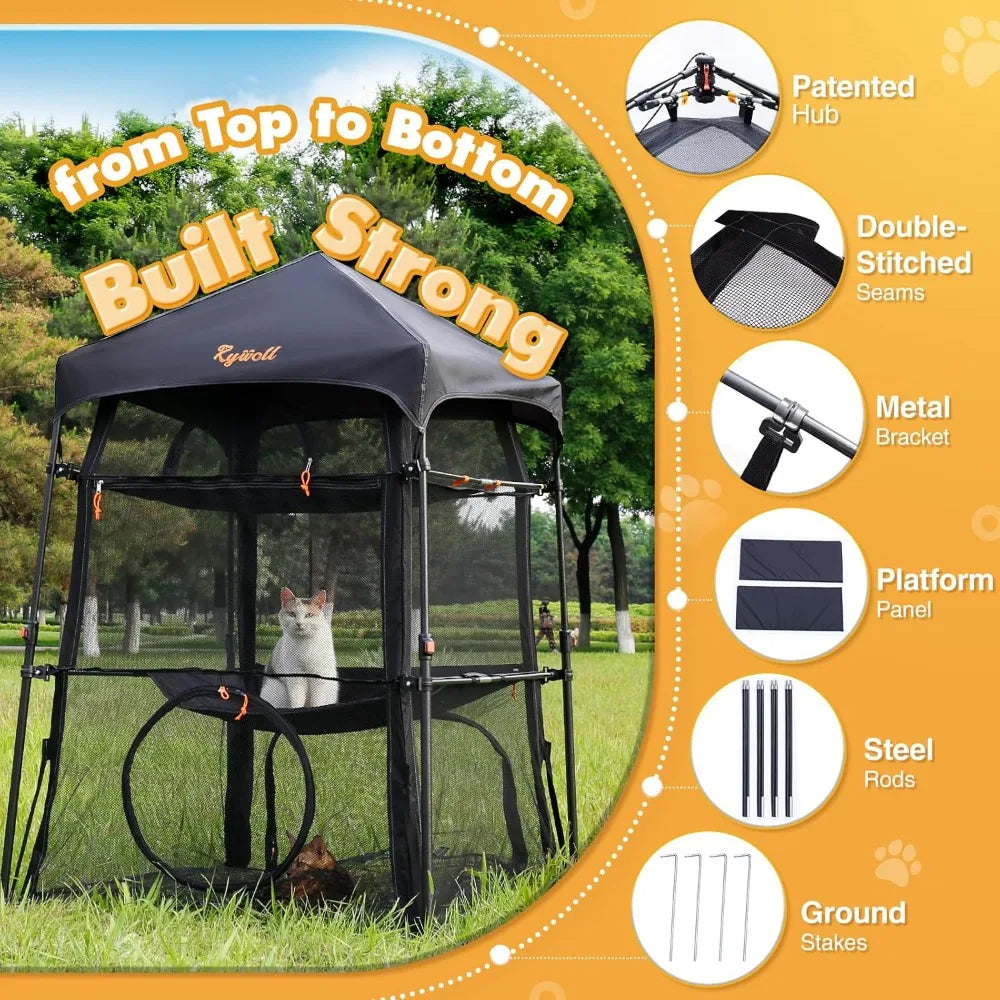 Extra Large, Indoor-Outdoor Cat Enclosure --Portable.