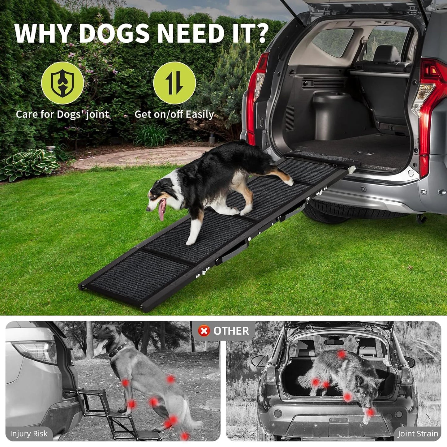 Upgraded, Folding Dog Ramp For Up To 250lbs.