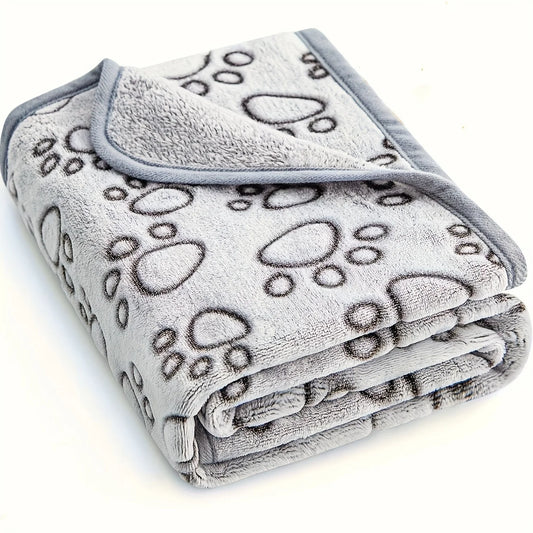 Ultra-Soft Paw Print Dog Blanket