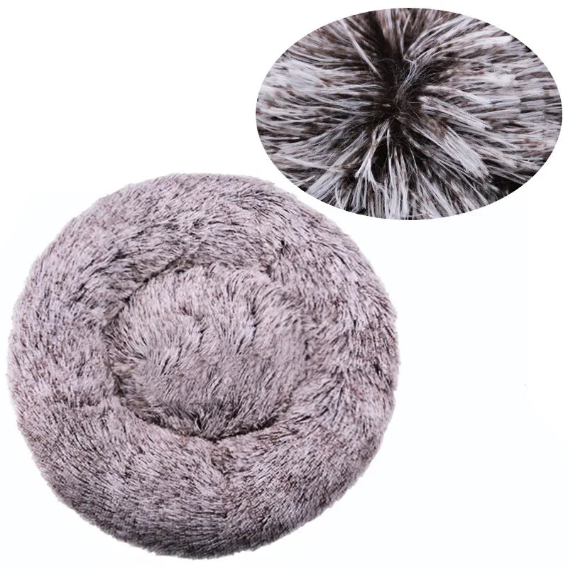 Round, Cozy Pet Bed For Warm Sleeping