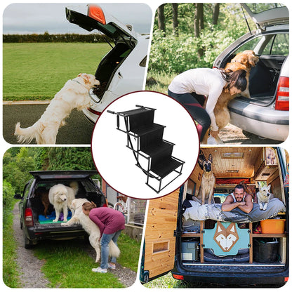 4 Steps Pet Ramp Foldable Dog Pet Ramp Pet Ladder Lightweight Portable Dog Cat Ladder Folding Pet Stairs Ramp for Car