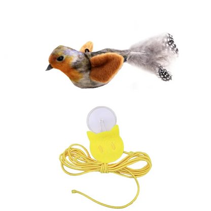 Sound Sensing, Interactive,  Cat-Toy Bird With Catnip,