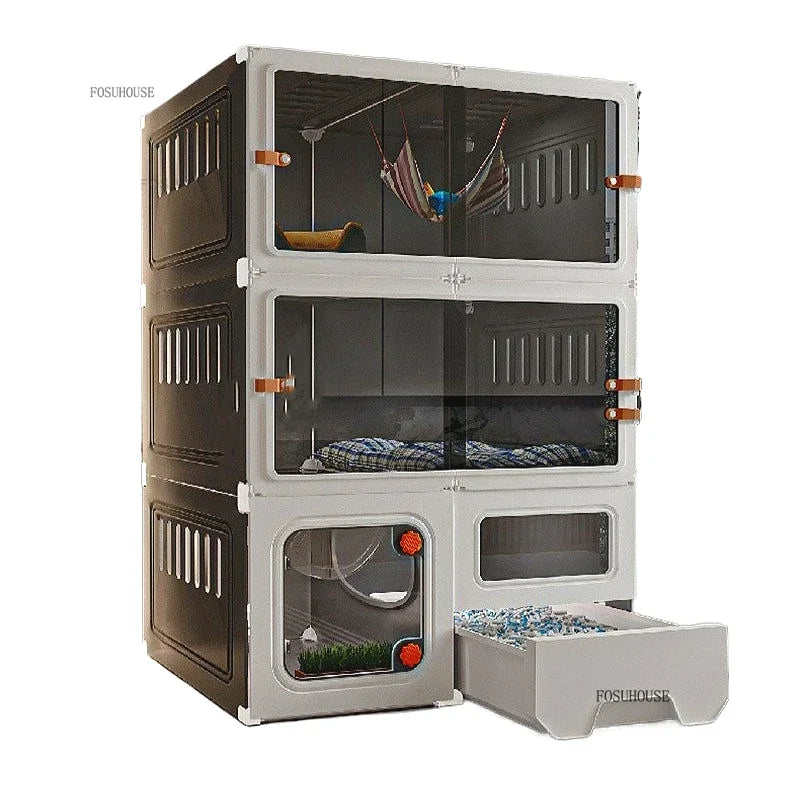 Luxury Indoor Cat Cage Household with Litter Box.