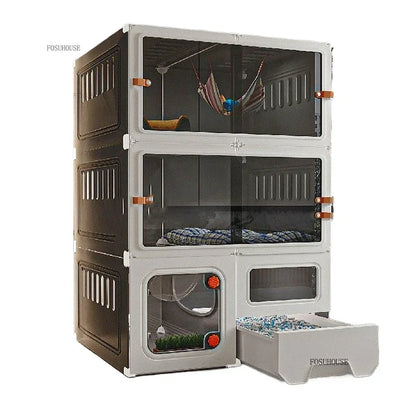 Luxury Indoor Cat Cage Household with Litter Box.