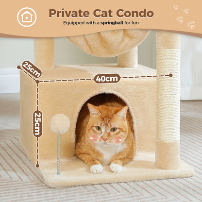4-in-1 Cat Tree with Large Cat Condo.