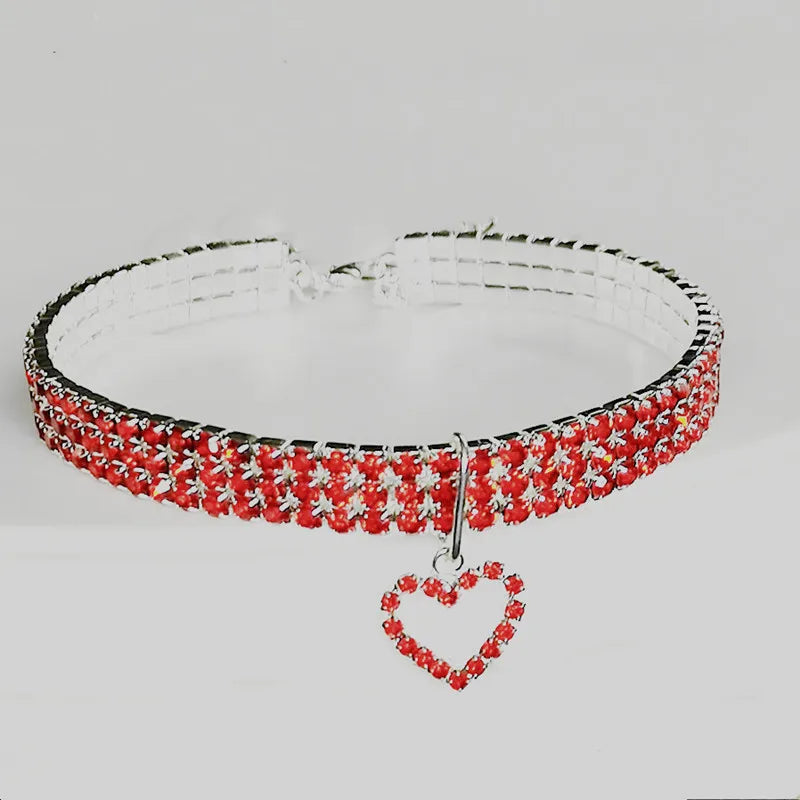 3-Row Rhinestone, Cat  or Small Dog Collar