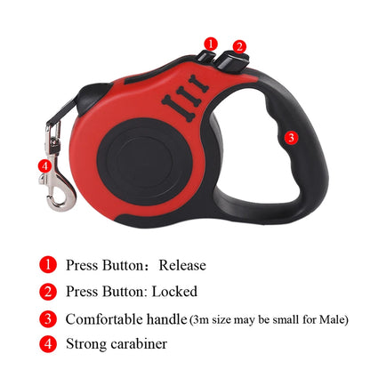 3m & 5m Retractable Leash for Small Dogs & Cats.