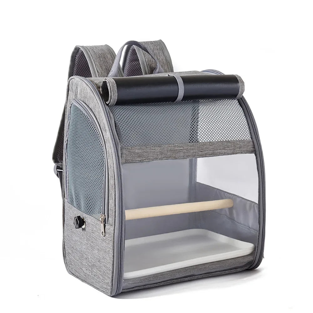 Portable Bird Carrier / Backpack With Perch & Tray.